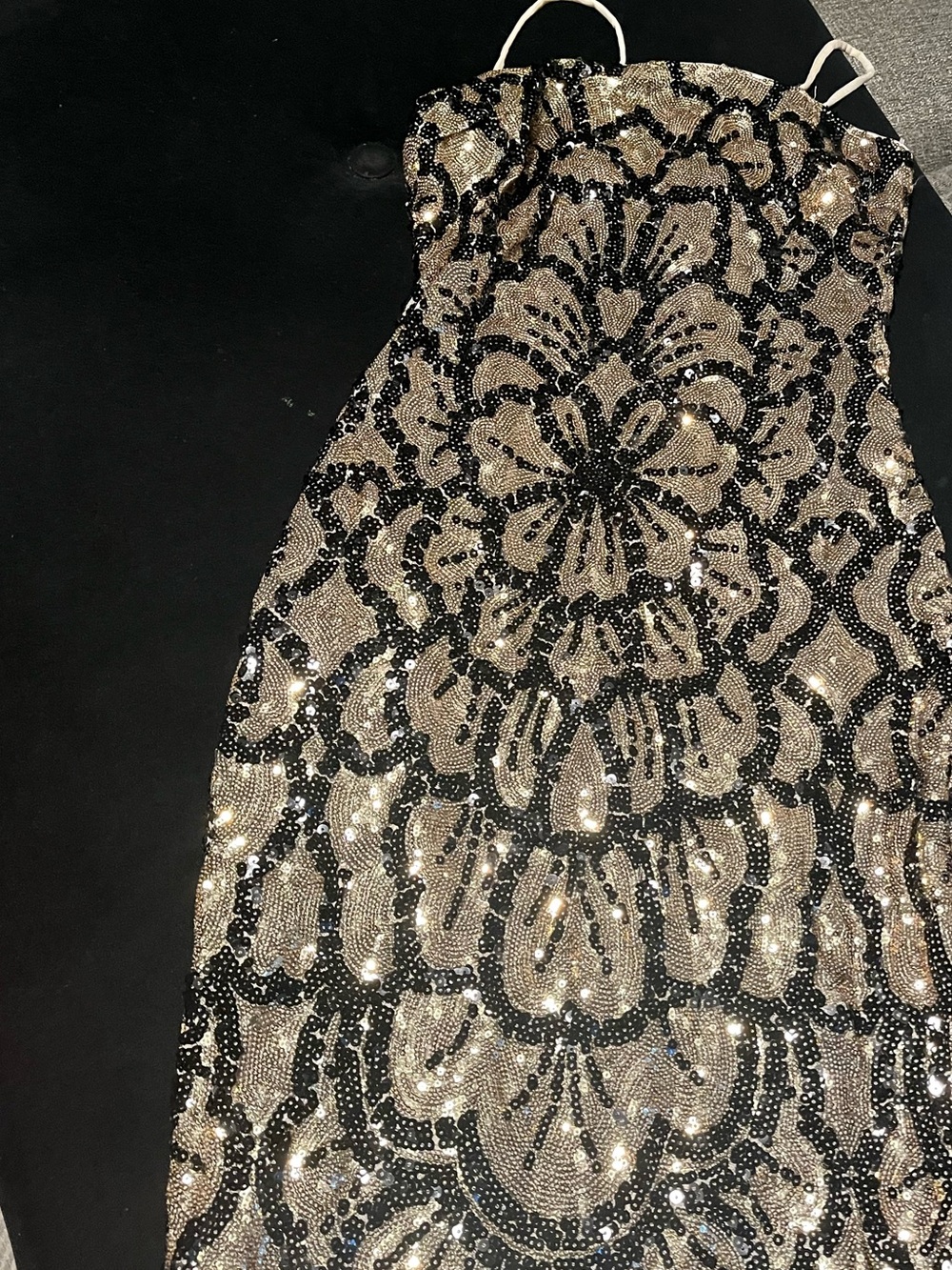 Sequin Bodycon Dress in Gold and Black - Elegant Evening Wear